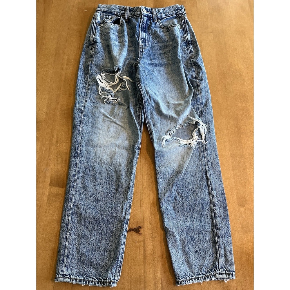 American Eagle Women's Curvy Mom Jeans Distressed Sz 2 Denim
